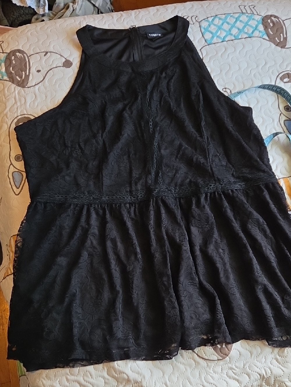 torrid Black Lace Peplum Tunic Top